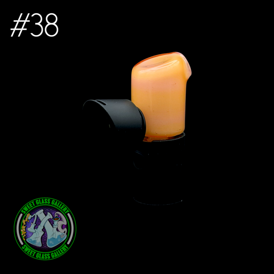 Kizmit Glass - Puffco Pivot Top #38 - Hot Sauce x Star White