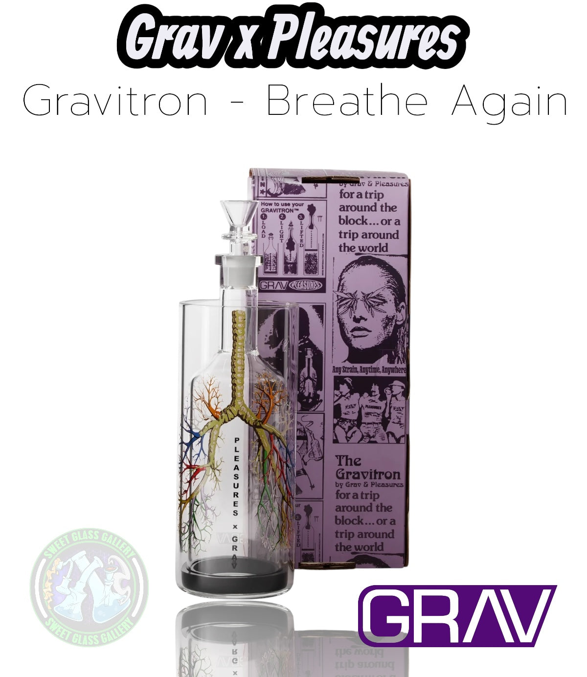 Grav x Pleasures - Gravitron Large - Breathe Again Gravity Bong