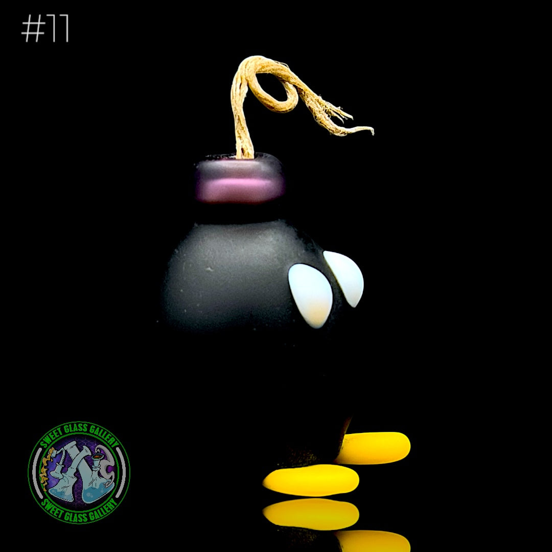 Sandberg Glass - Bob-omb - Hemp Wick Holder #11