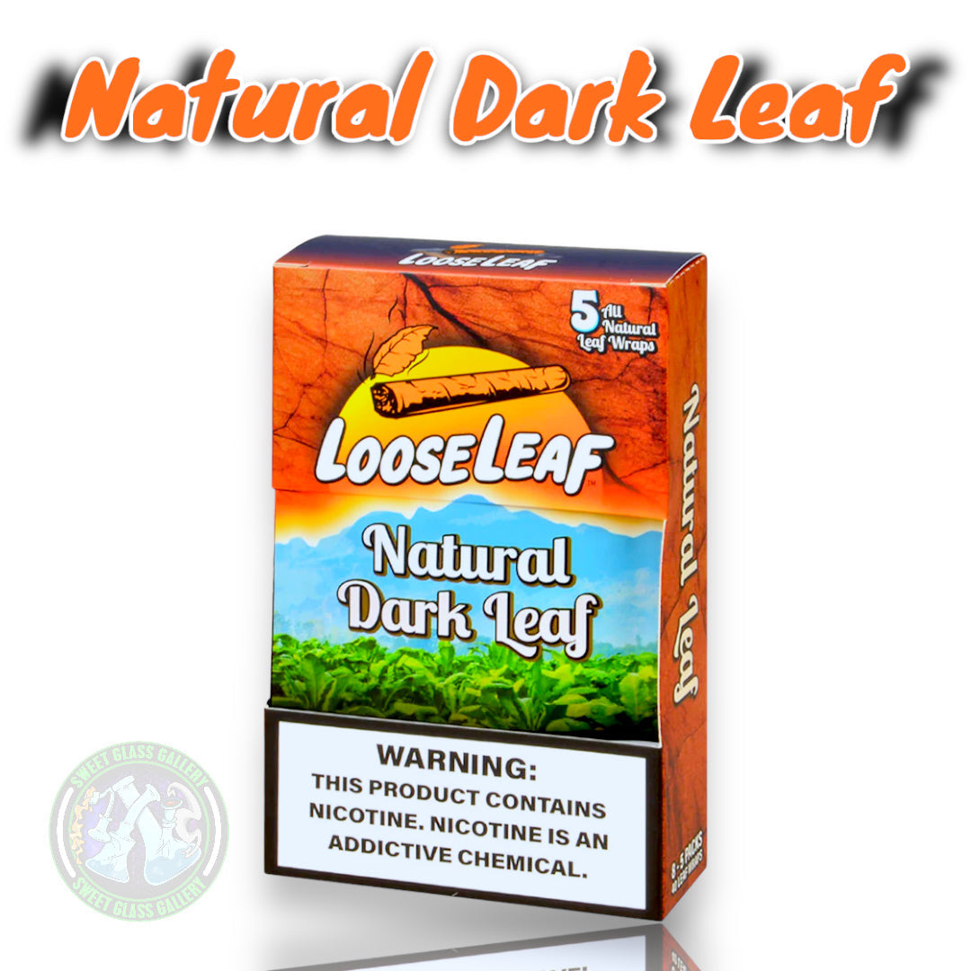 Loose Leaf - Natural Dark Leaf (All Natural Tobacco Leaf Wraps 5-Pack)