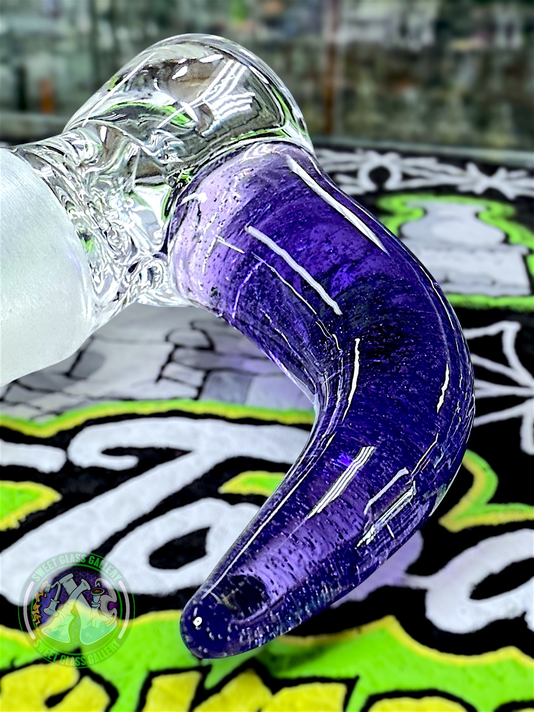 Fluid Glass - Tube #1 - Large Fumed Head Banger (Purple Lollipop)