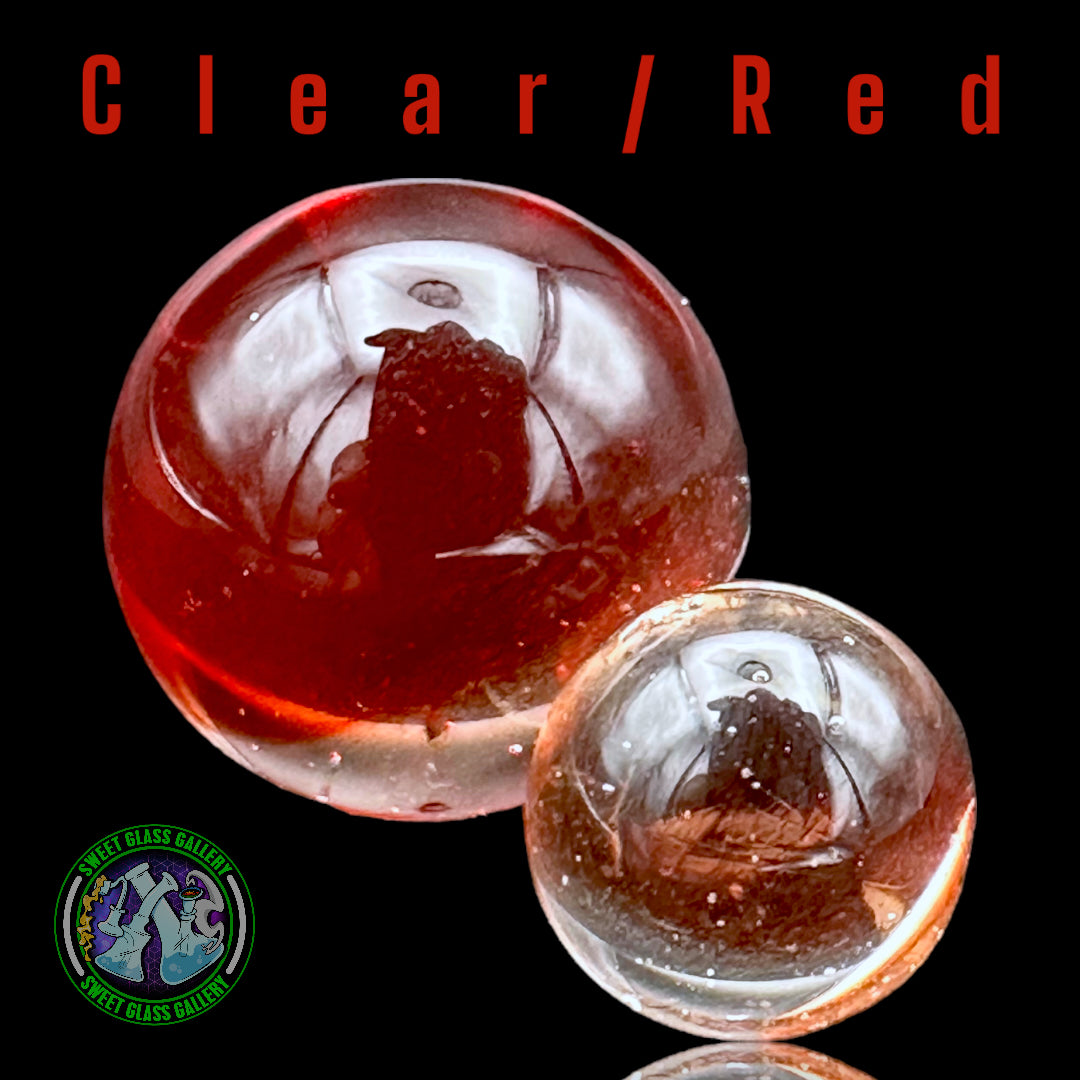 Hula Glass - 2-Piece Marble Set (Clear/Red)