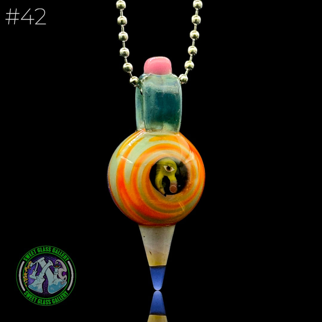 Sherbet Glass - Pendant - Pencil Marble #42