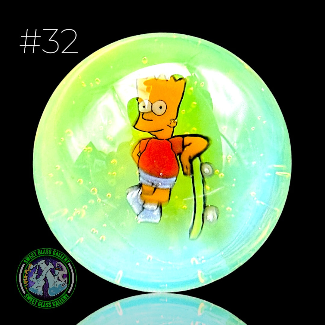 Keys Glass - Marble #32 - Bart The Simpsons