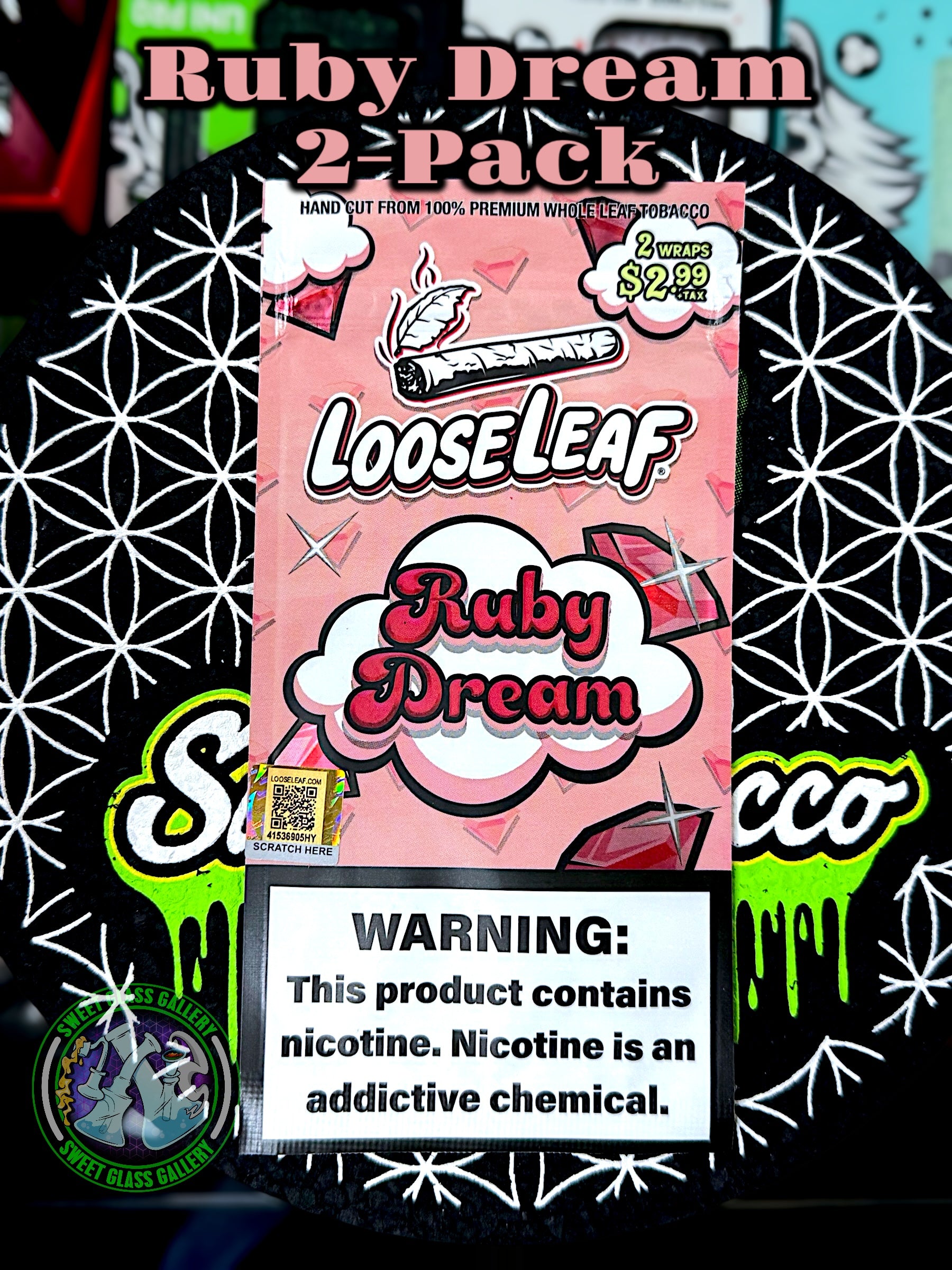 Loose Leaf - Ruby Dream (All Natural Tobacco Leaf Wraps 2-Pack)