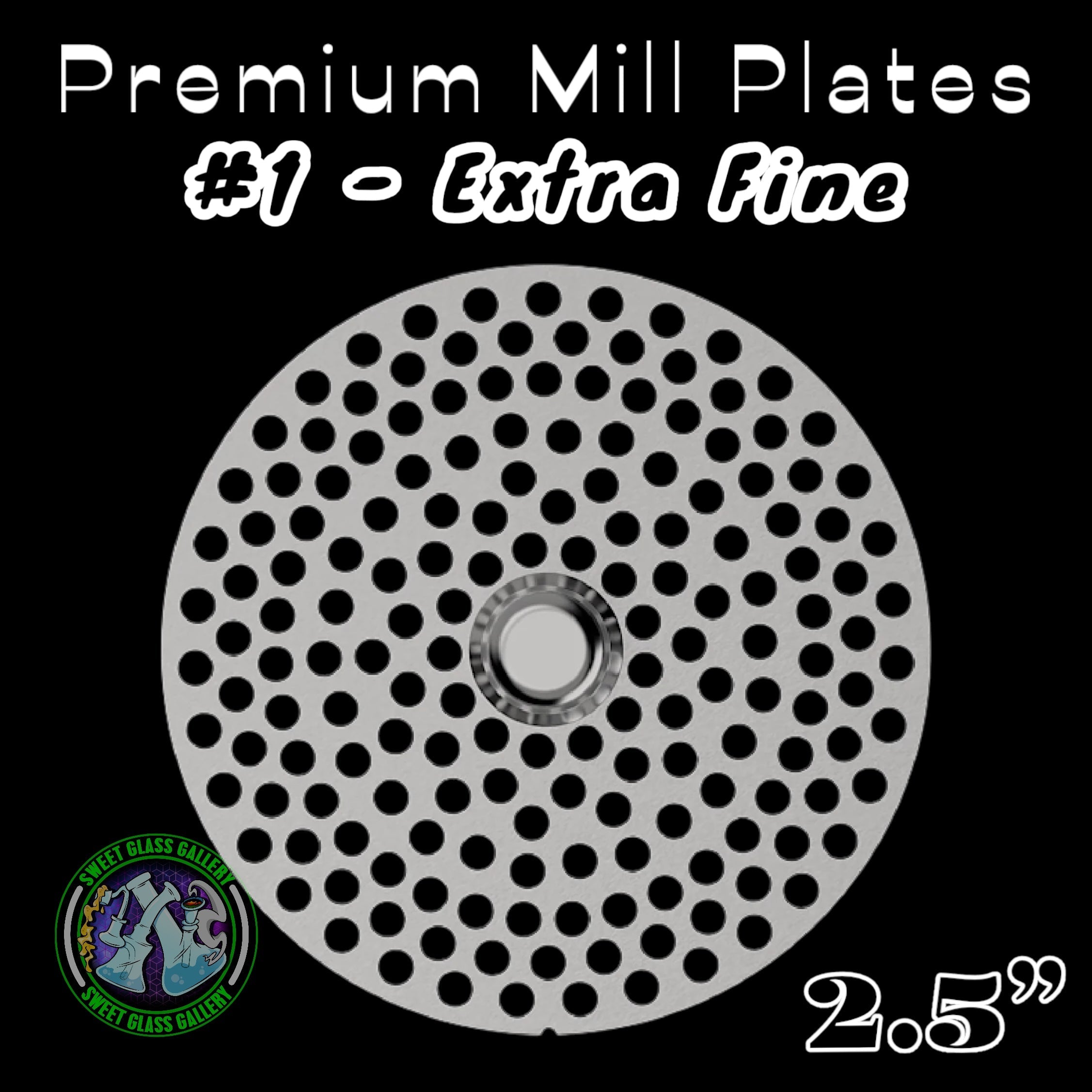 Flower Mill - Premium Mill Plates 2.5” - #1 Extra Fine