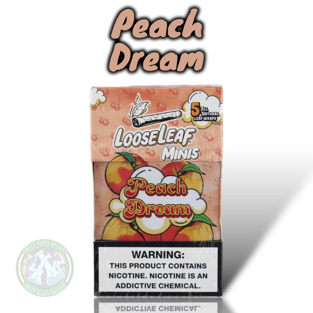 Loose Leaf - Minis Peach Dream (All Natural Tobacco Leaf Wraps 5-Pack)