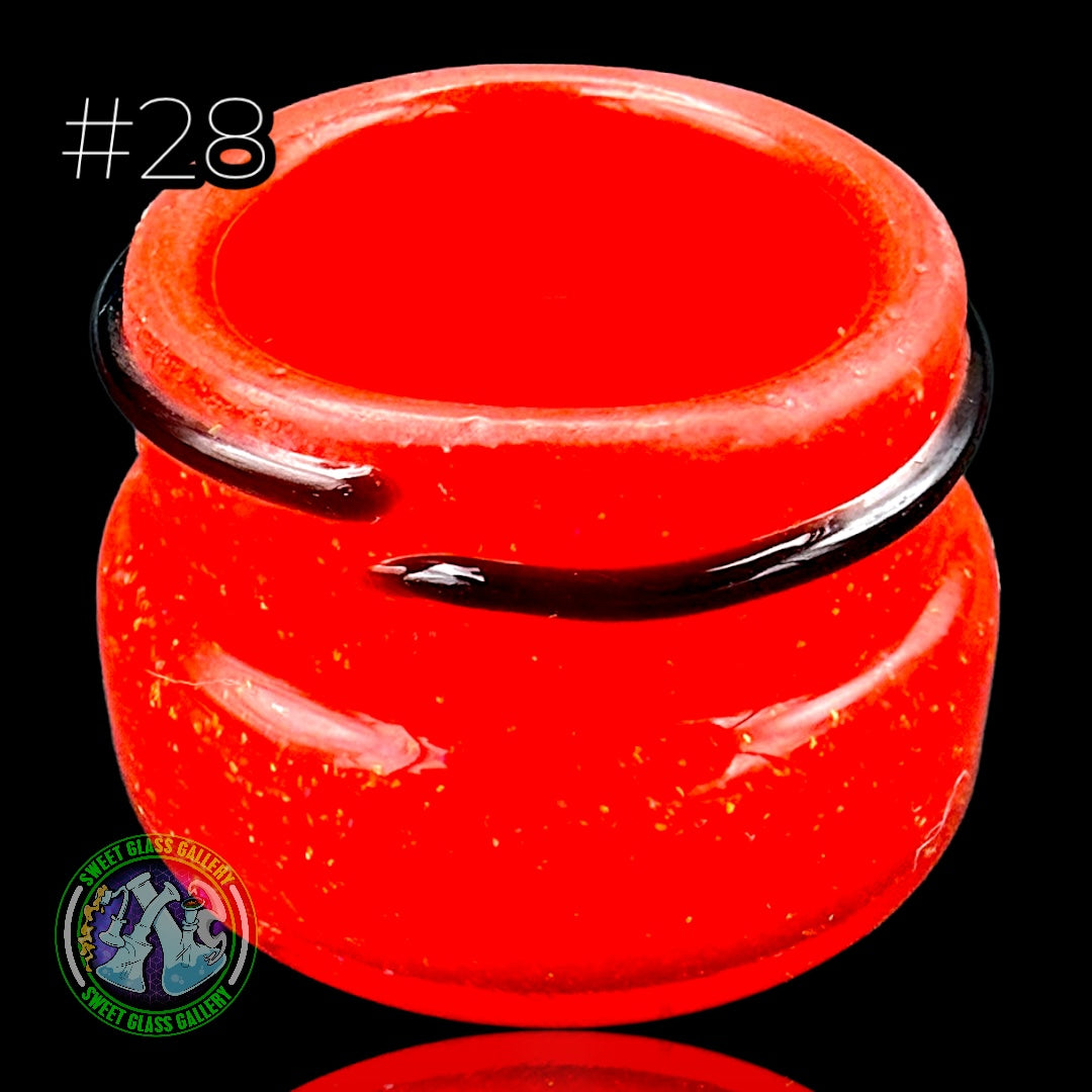 Empty1 Glass - Baller Jar #28 - Mini (Red Crushed Opal)