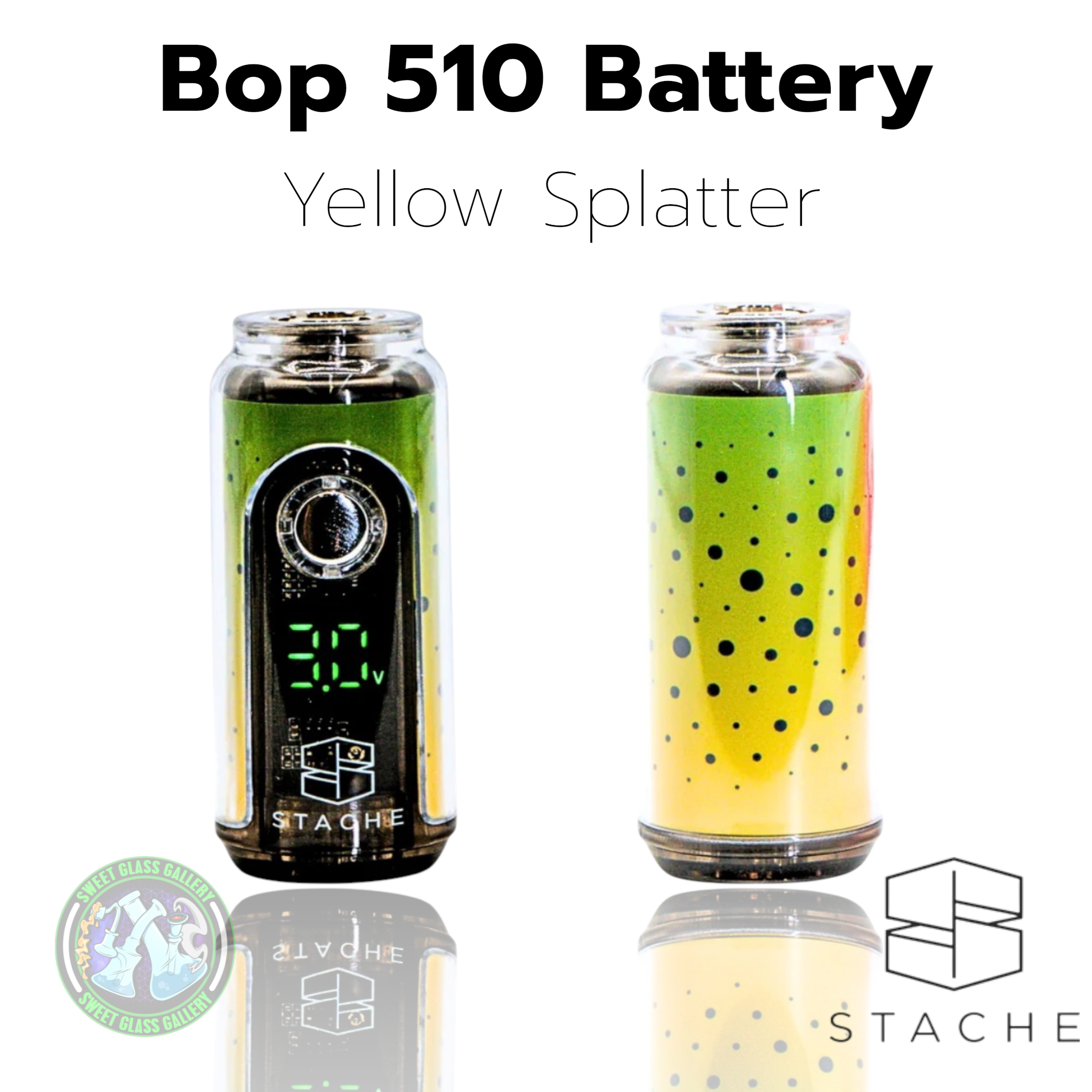 Stache Products - Bop 510 Battery - Yellow Splatter