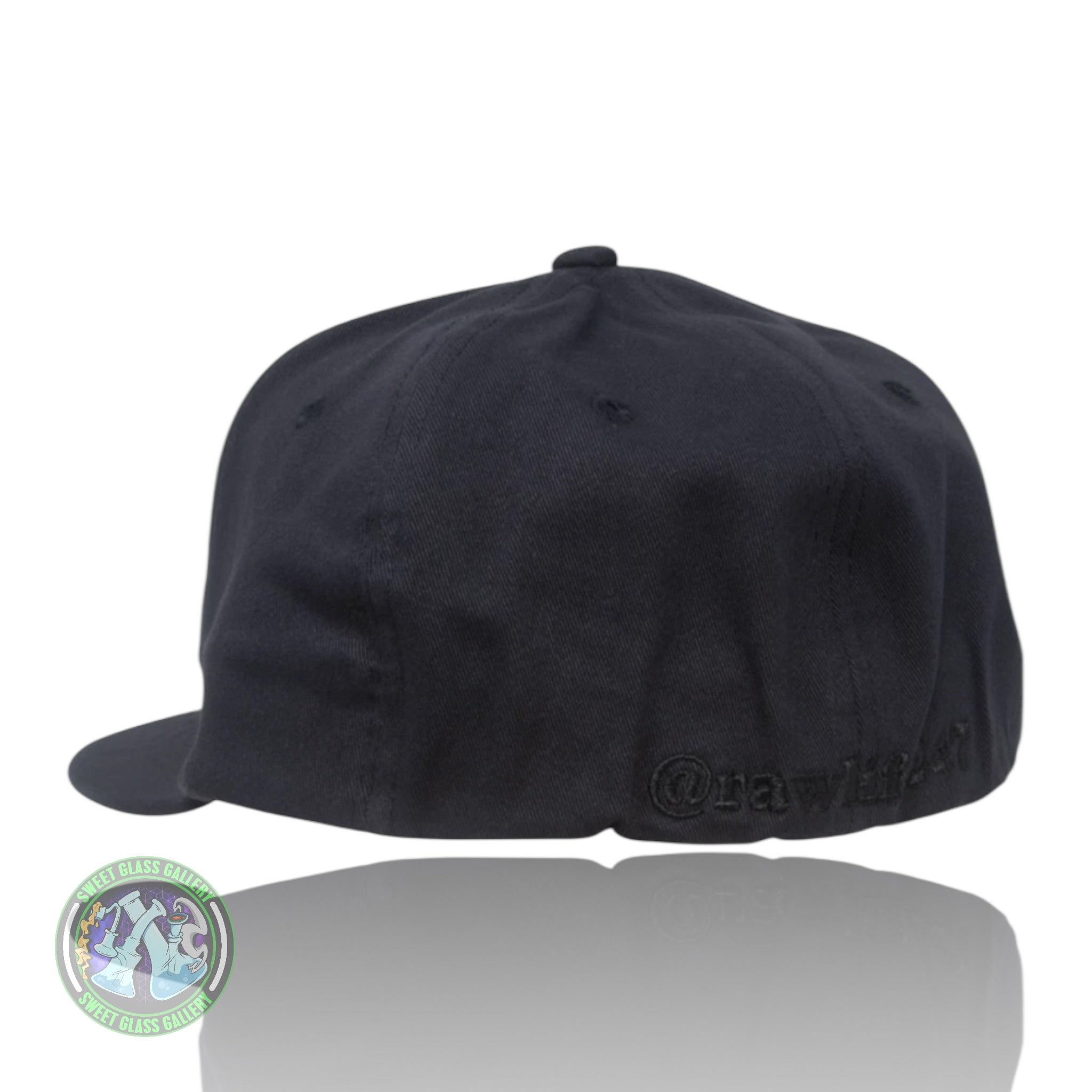Raw - Hat - Black On Black FlexFit (Size Large/XL)
