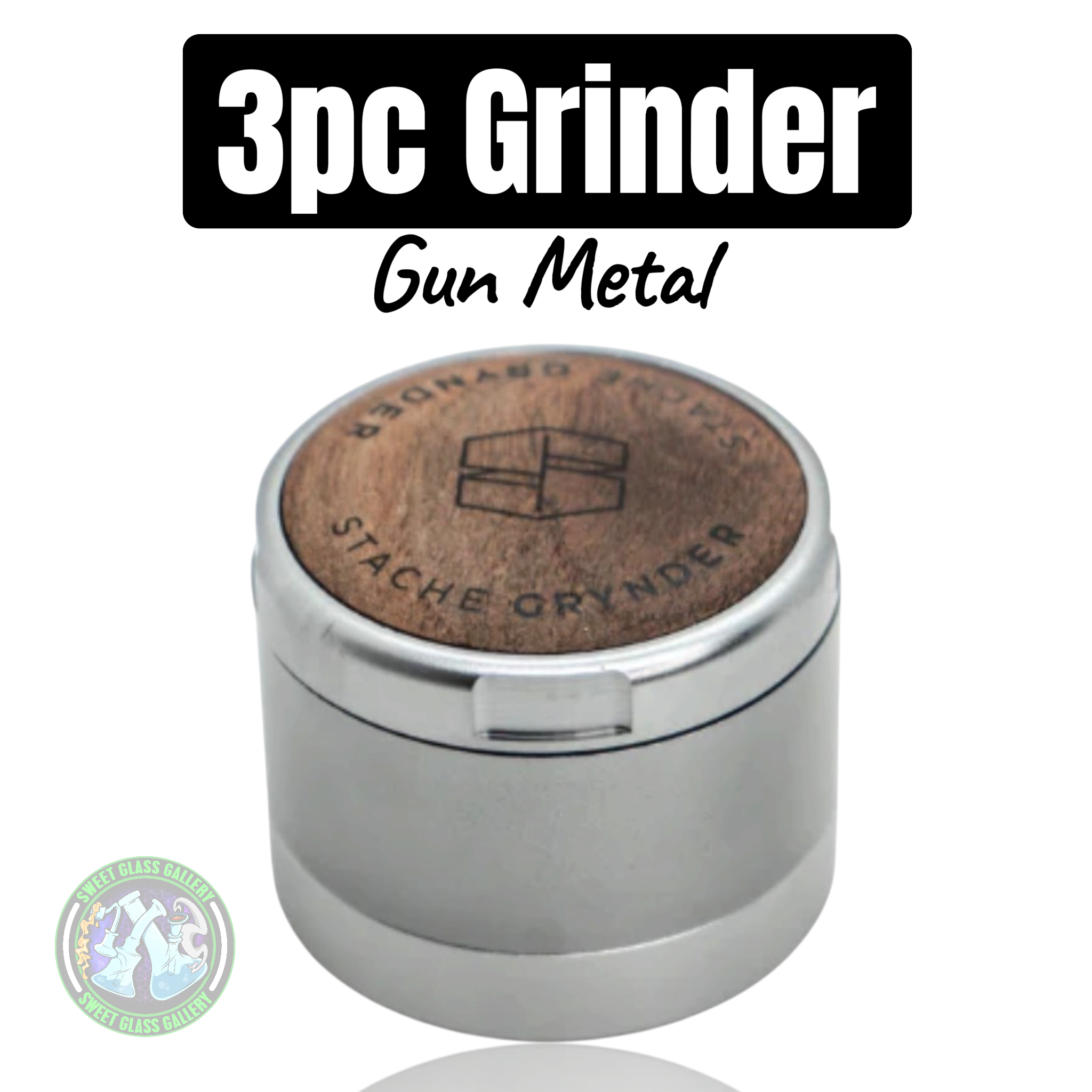 Stache Products - 3pc Grynder - Gun Metal
