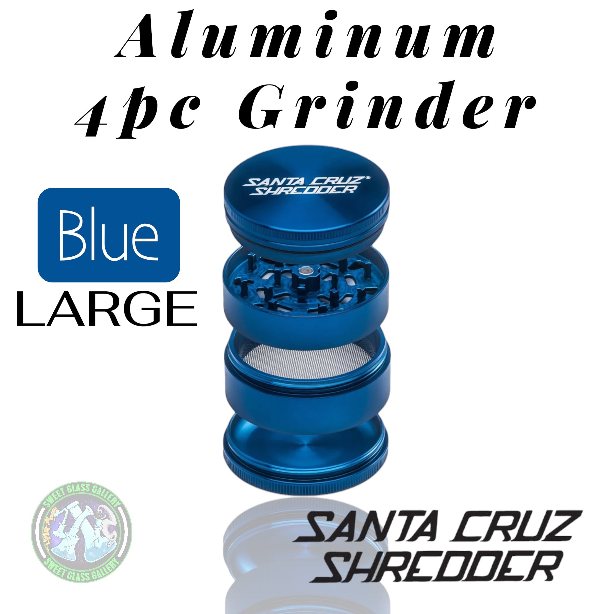 Santa Cruz Shredder - Large 4pc Grinder - Blue