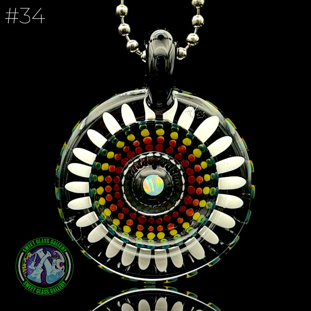 Steve H Glass - Pendant #34 - Rainbow Burst Implosion