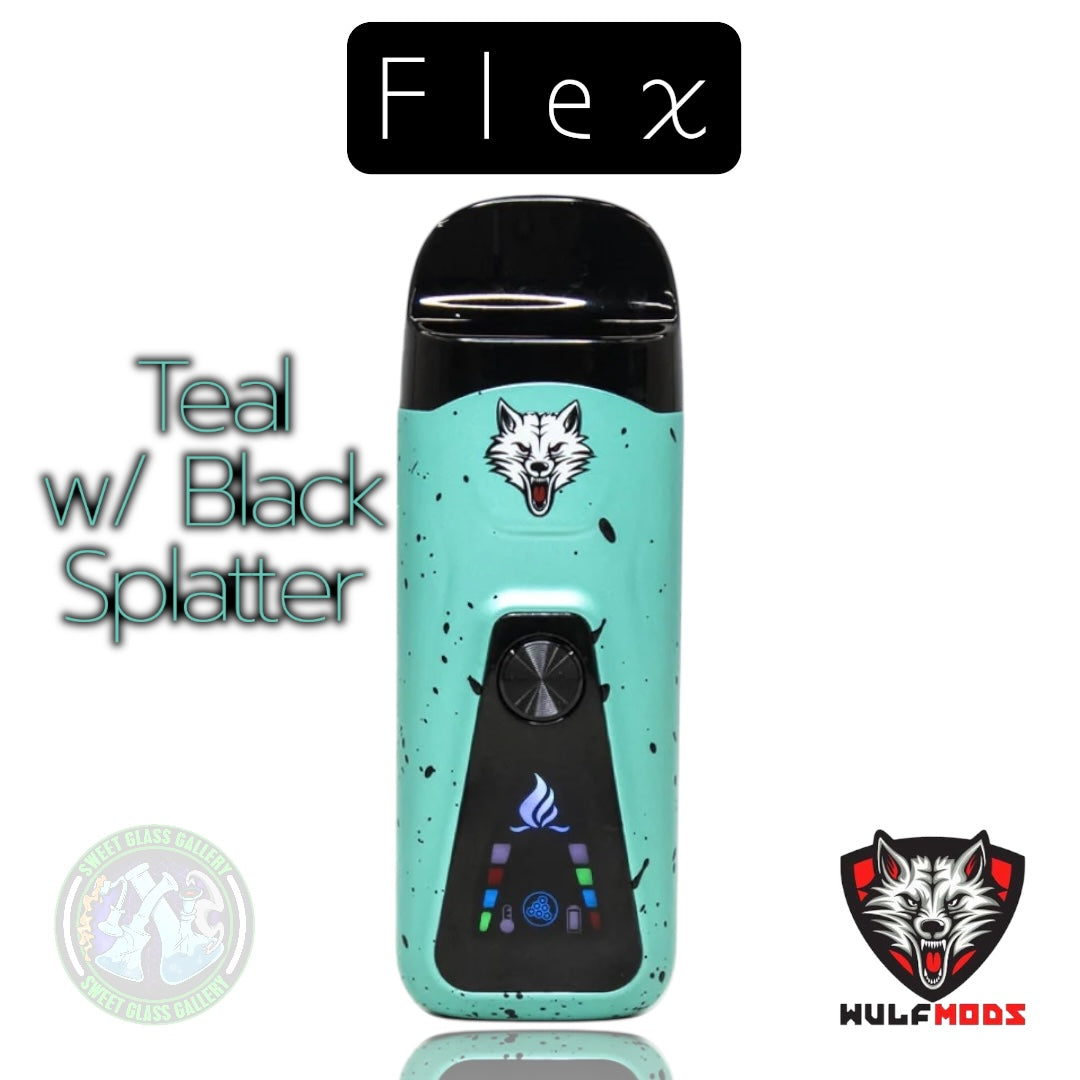 Wulf Mods - Flex - Teal w/ Black Splatter - Concentrate & Dry Herb Vaporizor