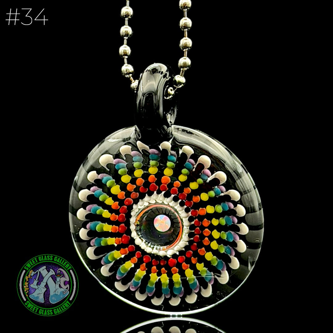 Steve H Glass - Pendant #34 - Rainbow Burst Implosion