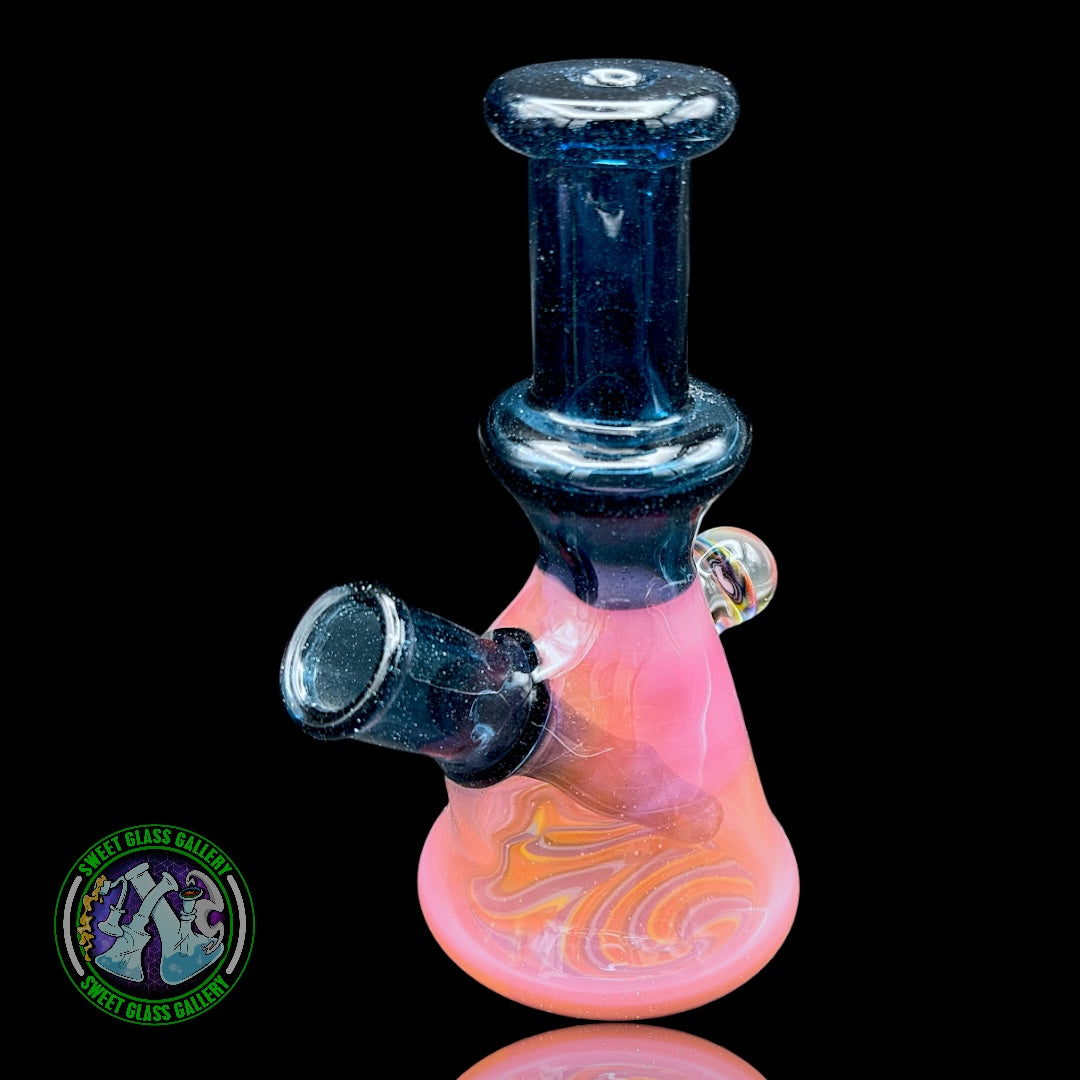 Sky Hizzy Glass - Rig #2 (Blue Stardust UV & Experimental Opal Peach)