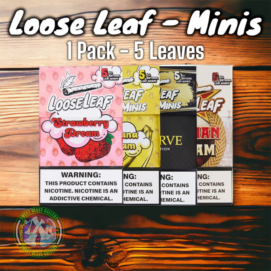 Loose Leaf - Minis Russian Cream (All Natural Tobacco Leaf Wraps 5-Pack)