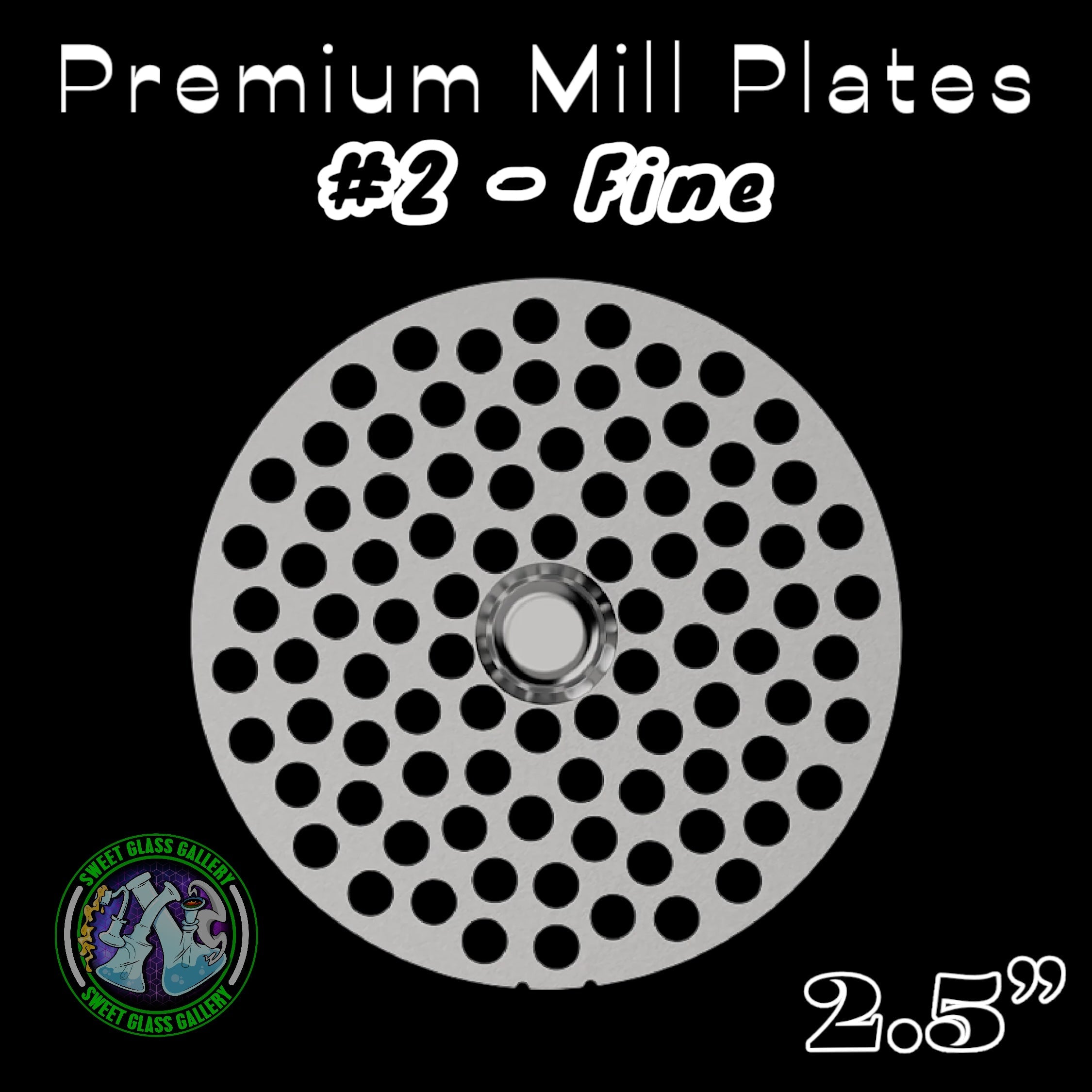 Flower Mill - Premium Mill Plates 2.5” - #2 Fine