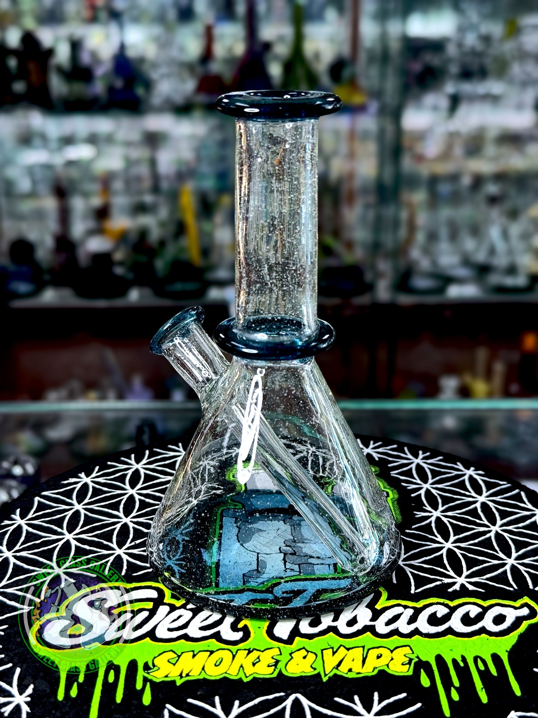 Selko Glass - Rig #5 - Shreddy Flask (Blu-V & Atomic Stardust)