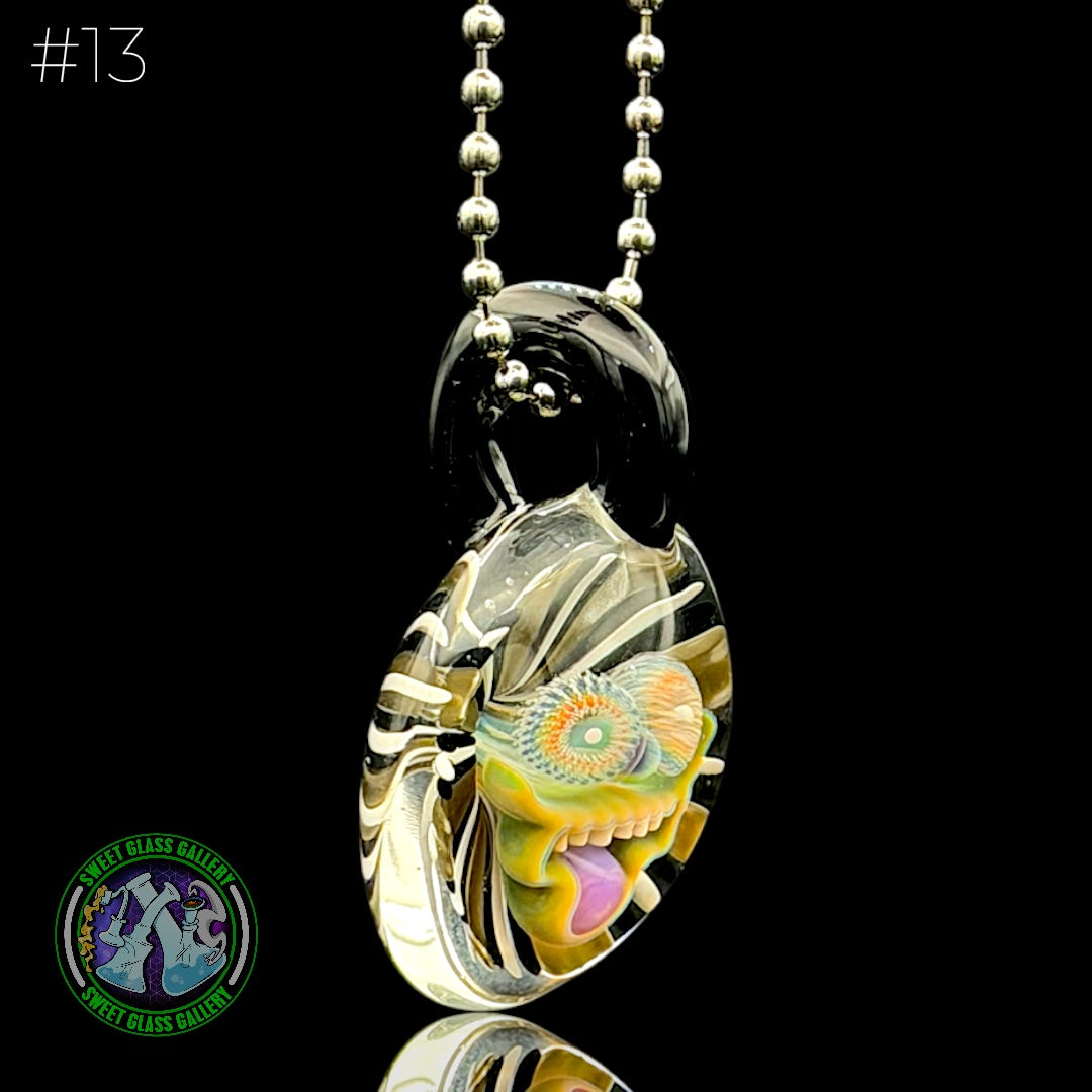 Steve H Glass - Pendant #13 - Face Implosion