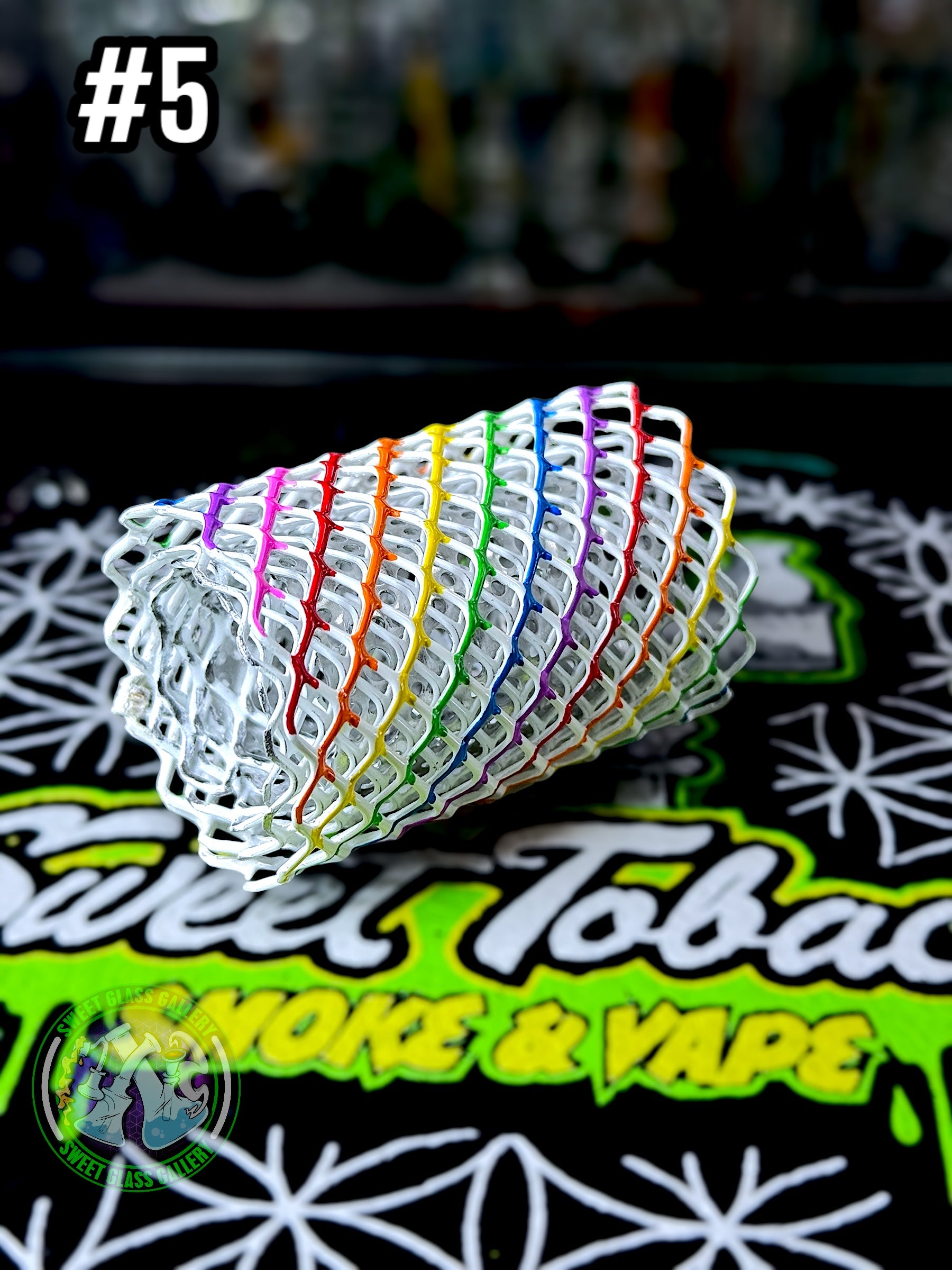 Mamba Guardz - Heat Cage #5 - Blazer GT8000 Guard (Ghost Series White w/ Rainbow Stripes)