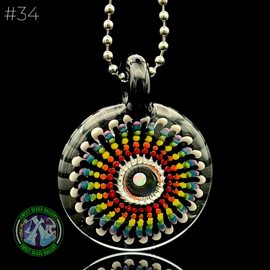 Steve H Glass - Pendant #34 - Rainbow Burst Implosion