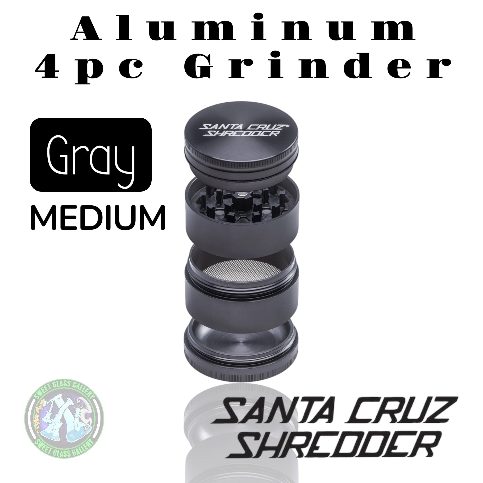 Santa Cruz Shredder - Medium 4pc Grinder - Gray