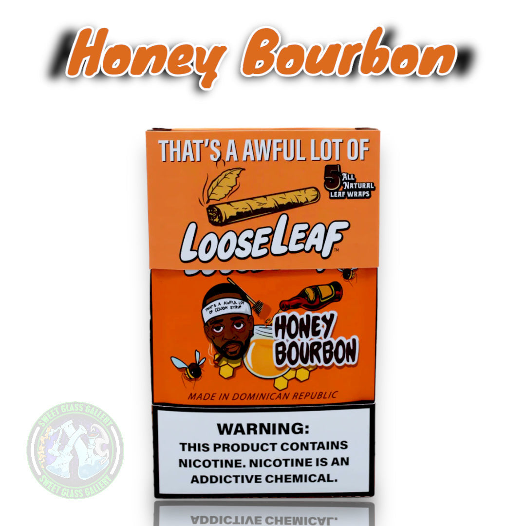 Loose Leaf - Honey Bourbon (All Natural Tobacco Leaf Wraps 5-Pack)