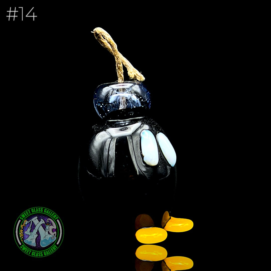 Sandberg Glass - Bob-omb - Hemp Wick Holder #14