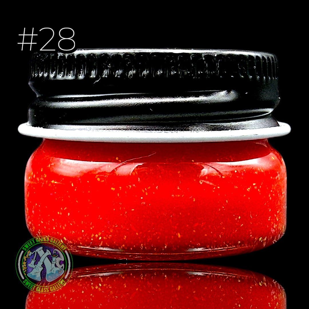 Empty1 Glass - Baller Jar #28 - Mini (Red Crushed Opal)