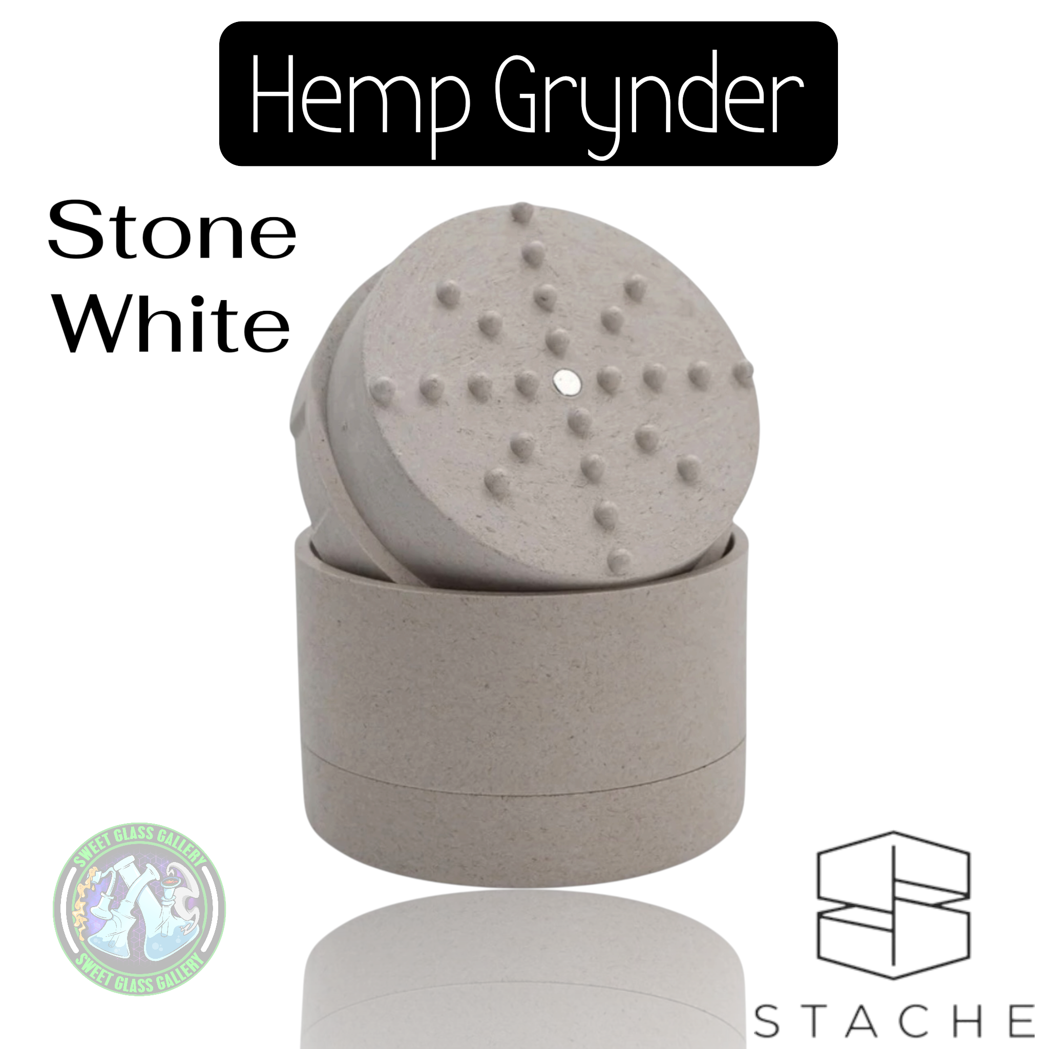 Stache Products - Hemp Grynder - Stone White