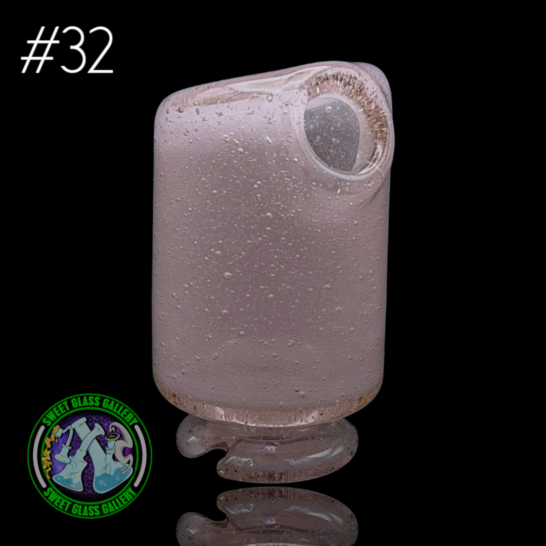 Kizmit Glass - Puffco Pivot Top #32 - Pink Lollipop x Star White