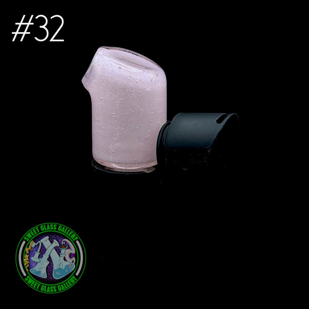 Kizmit Glass - Puffco Pivot Top #32 - Pink Lollipop x Star White