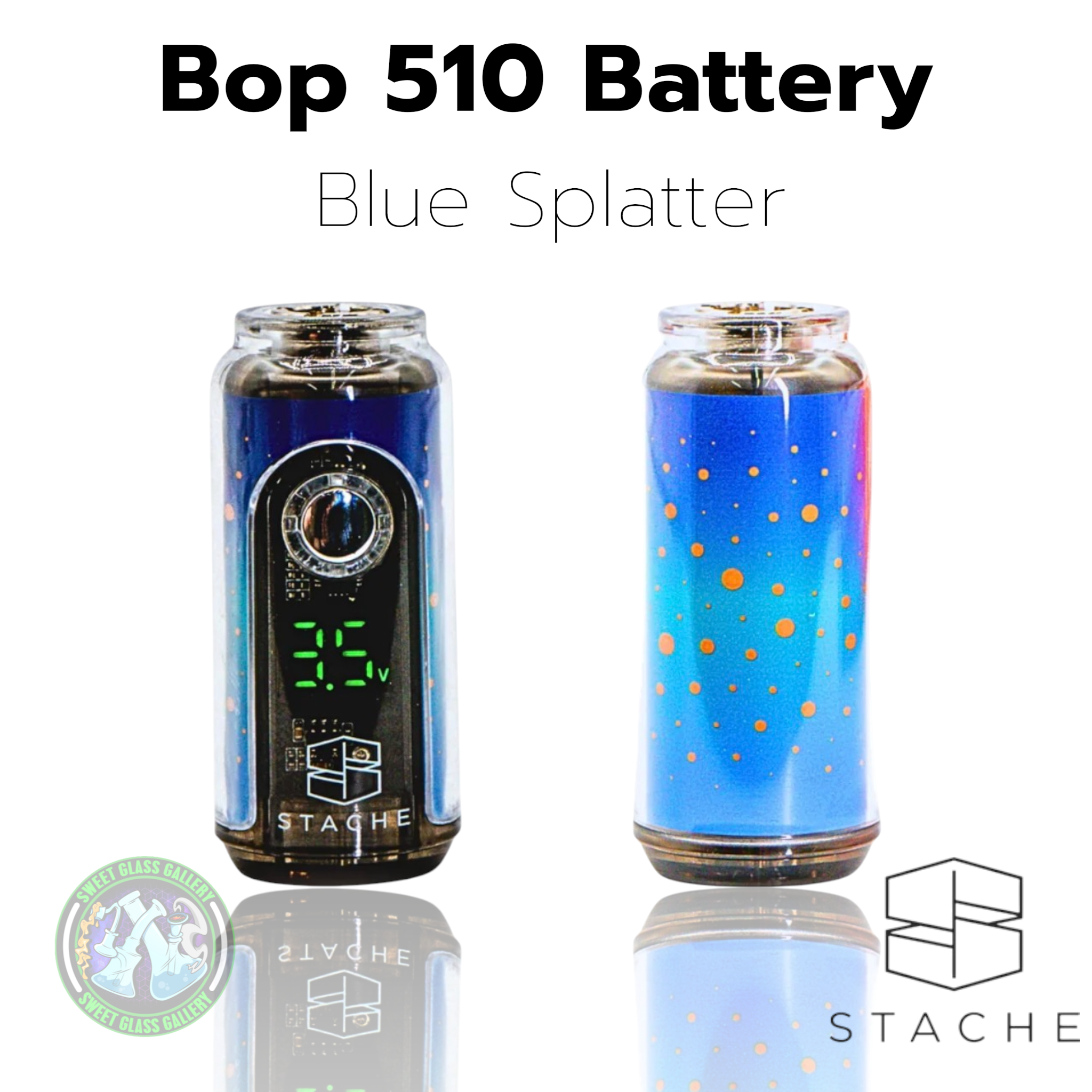 Stache Products - Bop 510 Battery - Blue Splatter