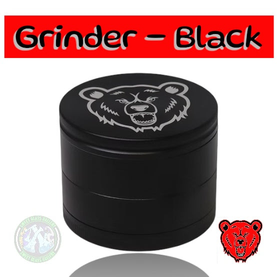 Bear Quartz - Aluminum 4pc Grinder 60mm - Black