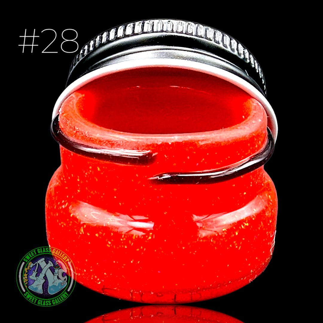 Empty1 Glass - Baller Jar #28 - Mini (Red Crushed Opal)