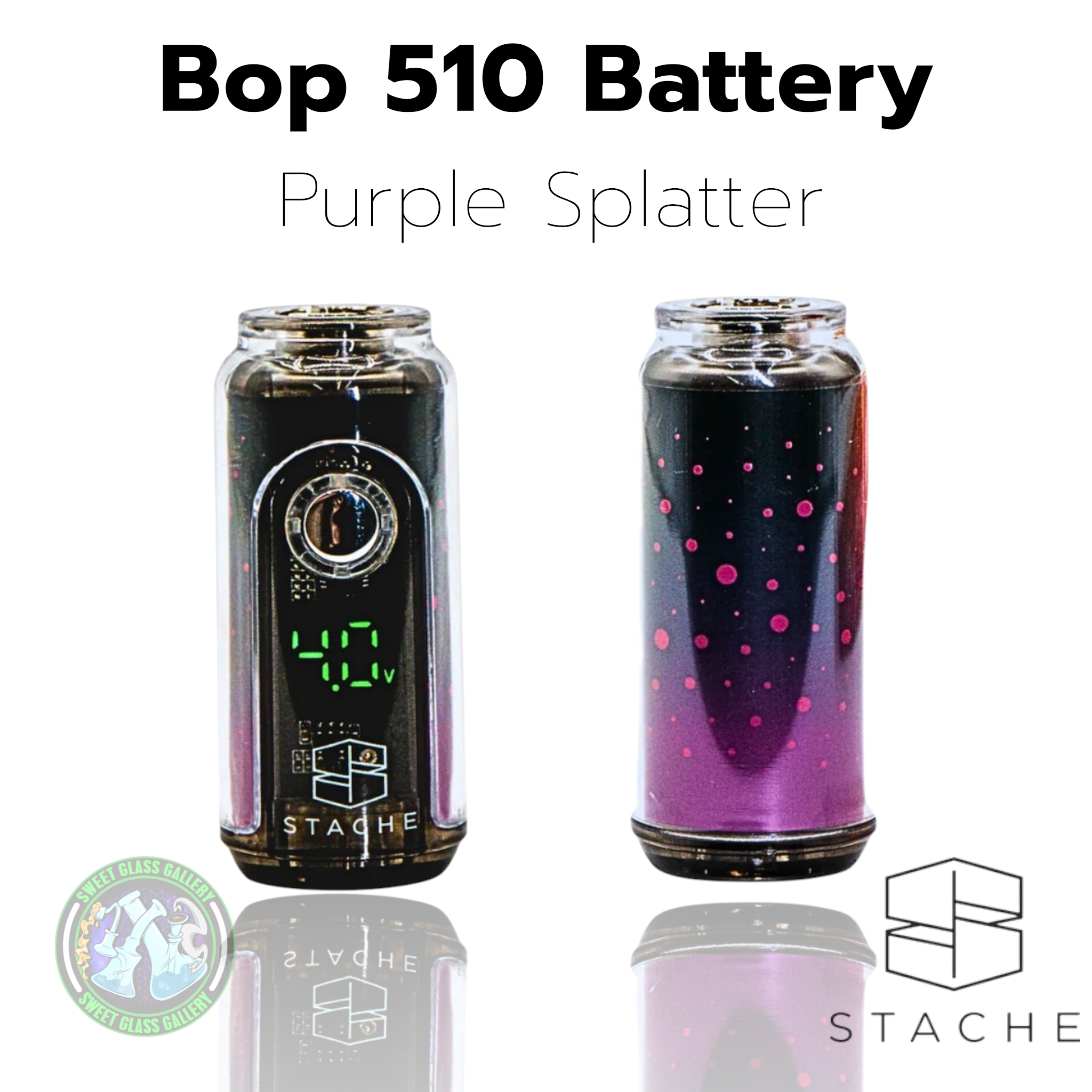 Stache Products - Bop 510 Battery - Purple Splatter