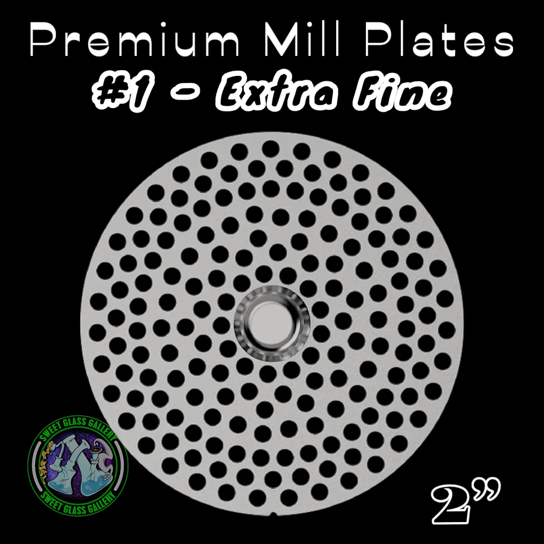 Flower Mill - Premium Mill Plates 2” - #1 Extra Fine