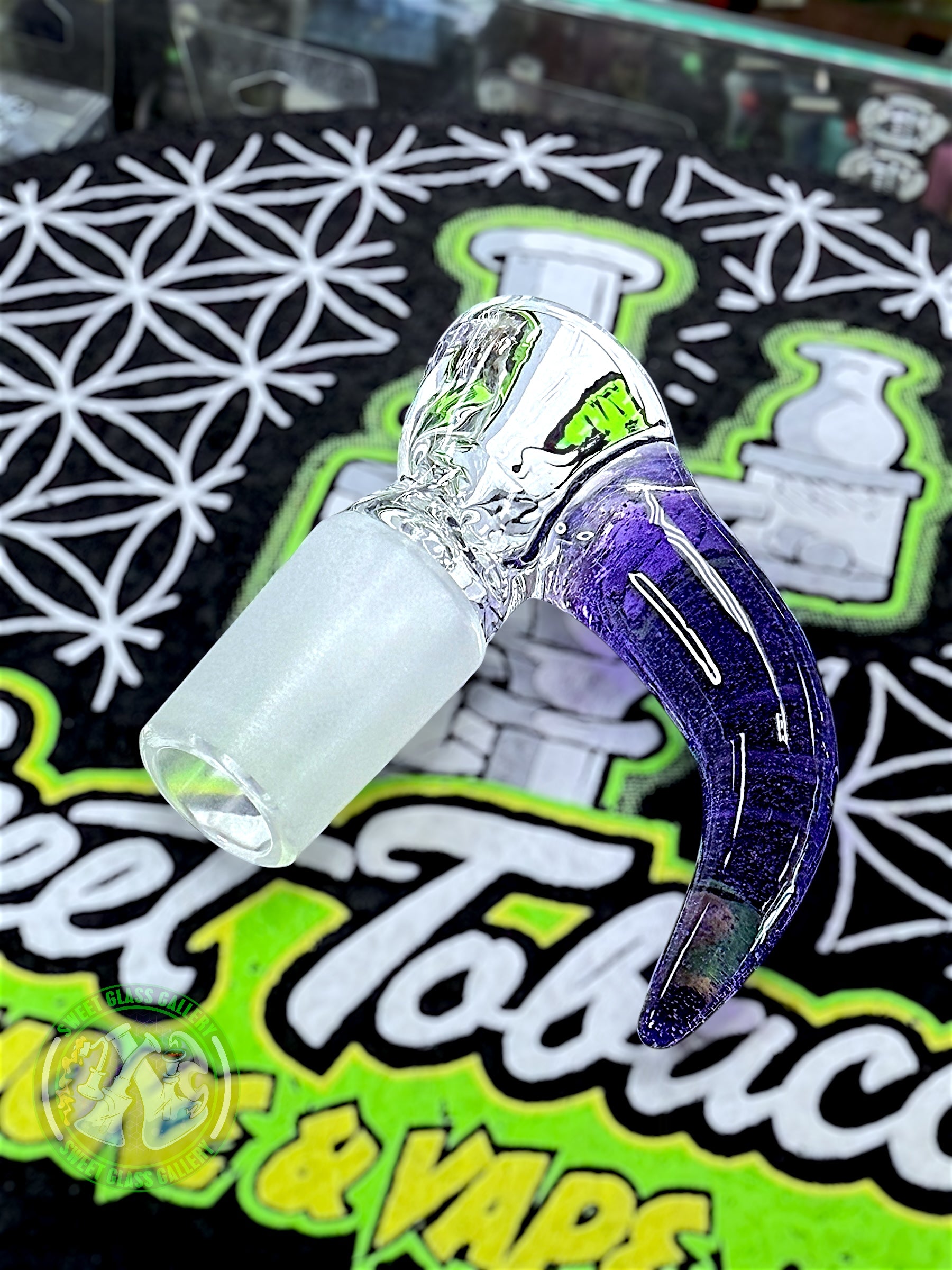 Fluid Glass - Tube #1 - Large Fumed Head Banger (Purple Lollipop)