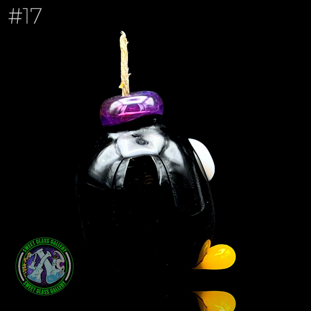 Sandberg Glass - Bob-omb - Hemp Wick Holder #17