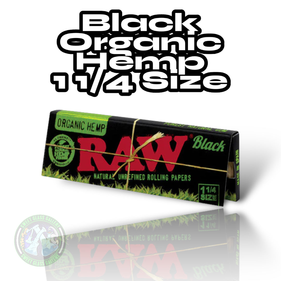 Raw - Black Organic Hemp Papers - 1 1/4 Size