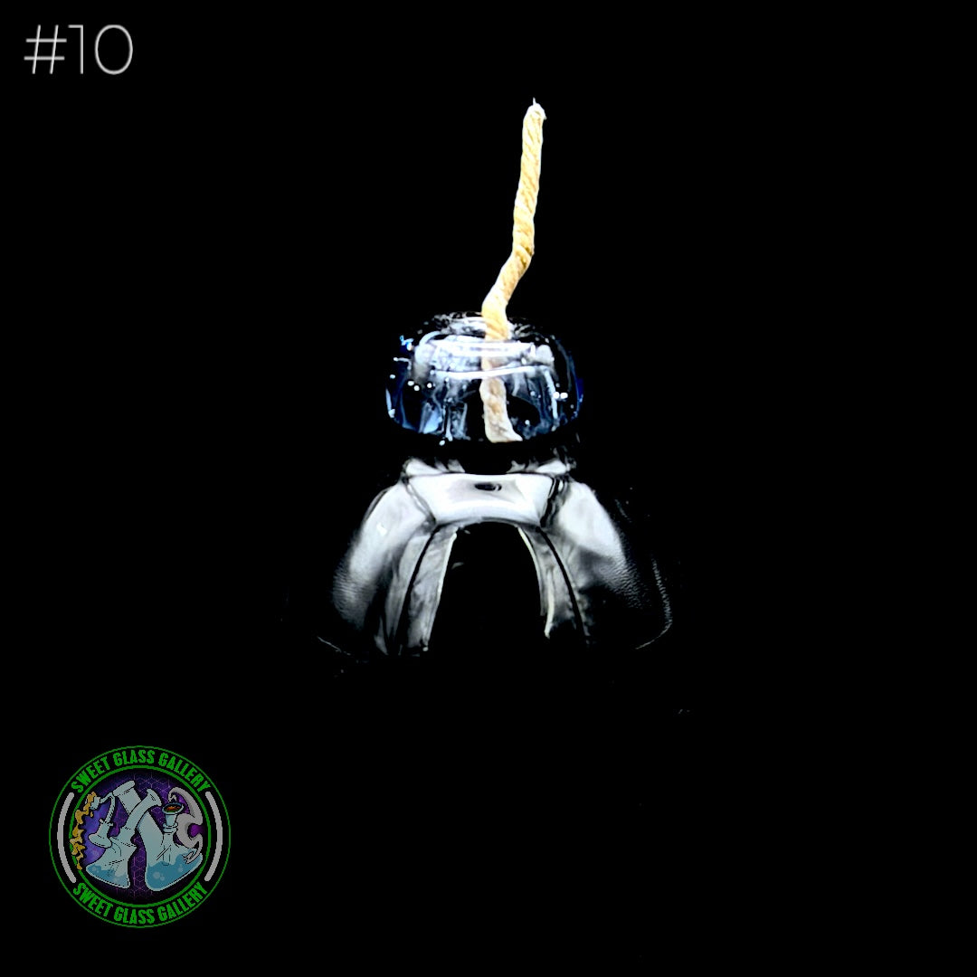 Sandberg Glass - Bob-omb - Hemp Wick Holder #10