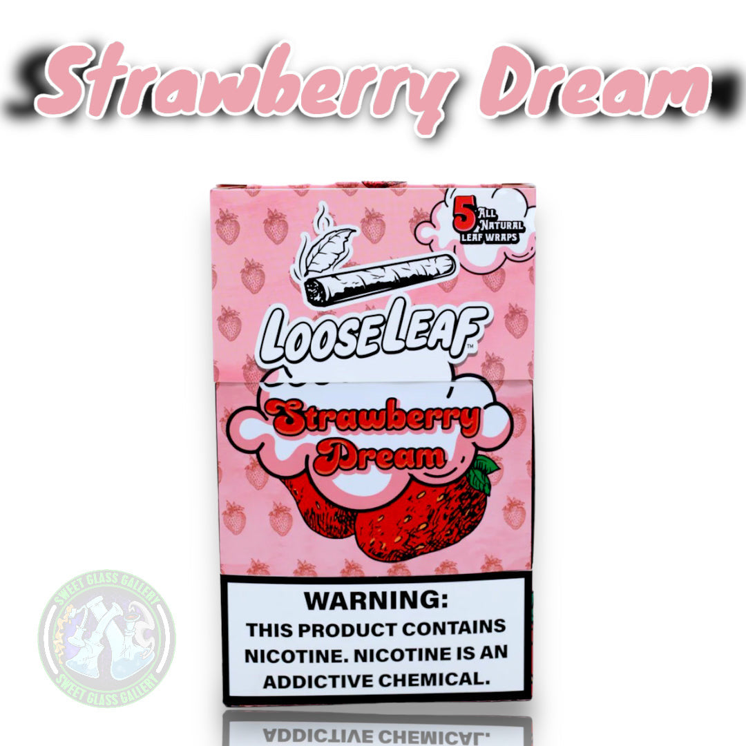 Loose Leaf - Strawberry Dream (All Natural Tobacco Leaf Wraps 5-Pack)