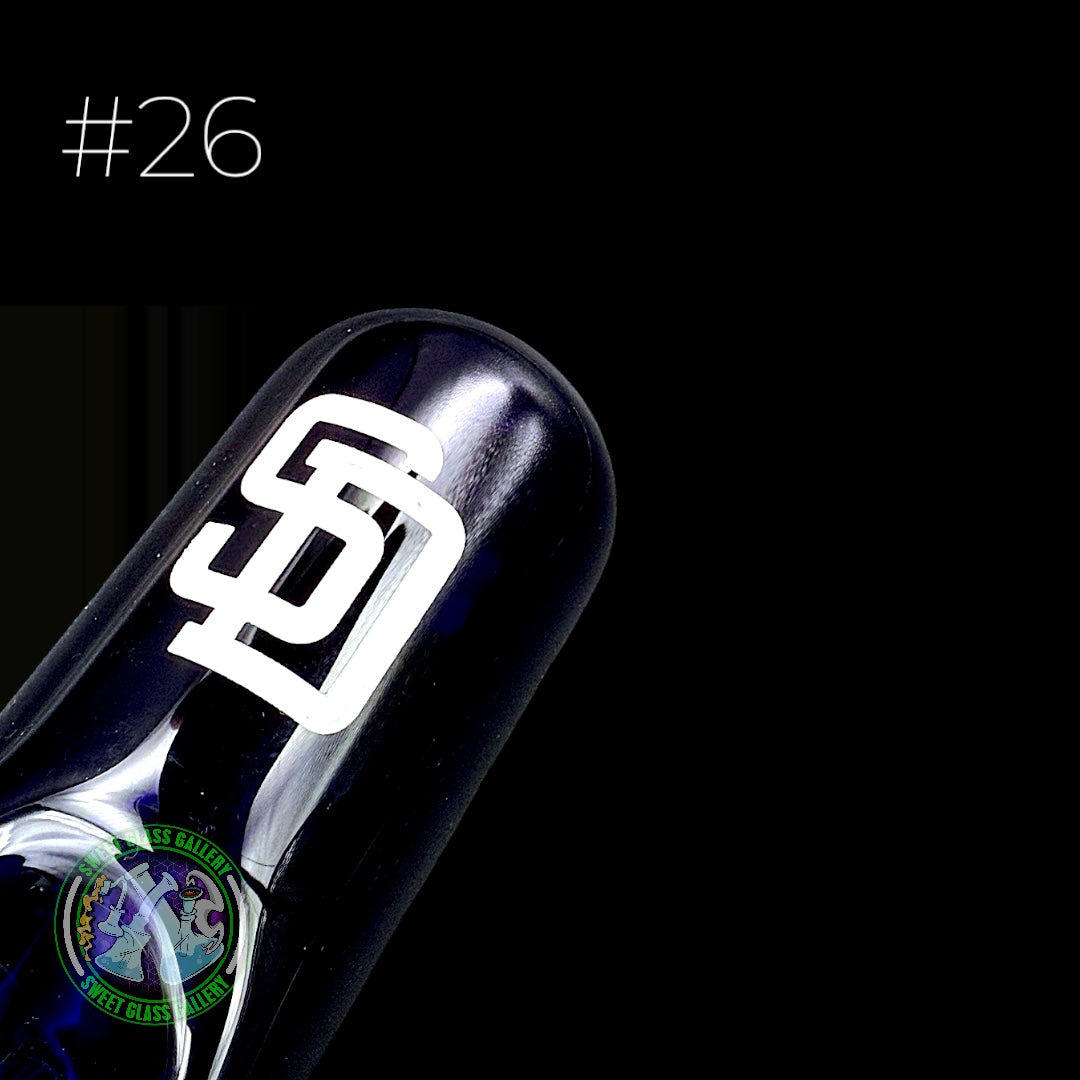 Daniel's Glass Art - Dry Pipe #26 - Baseball Bat (San Diego Padres)