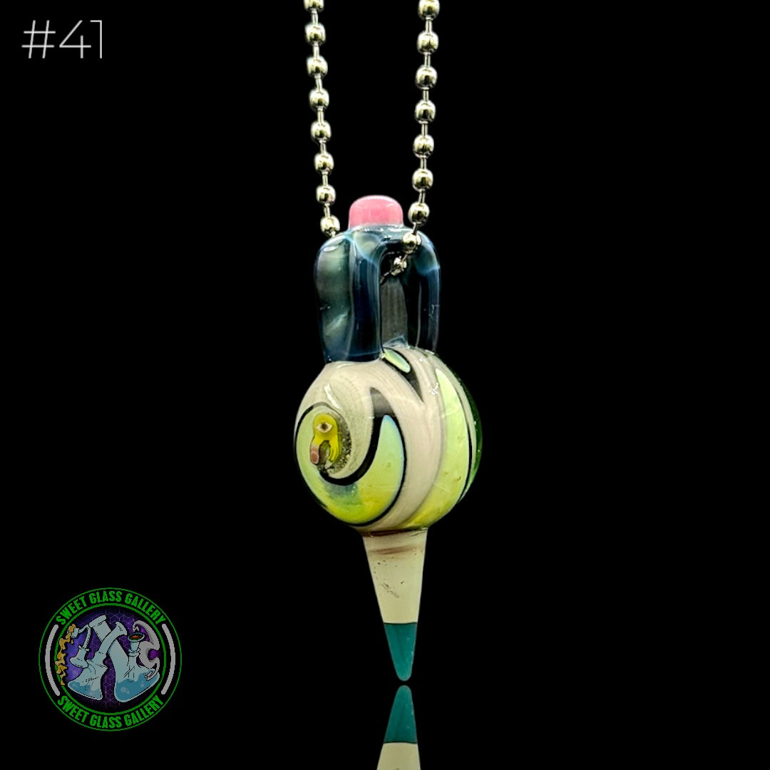 Sherbet Glass - Pendant - Pencil Marble #41