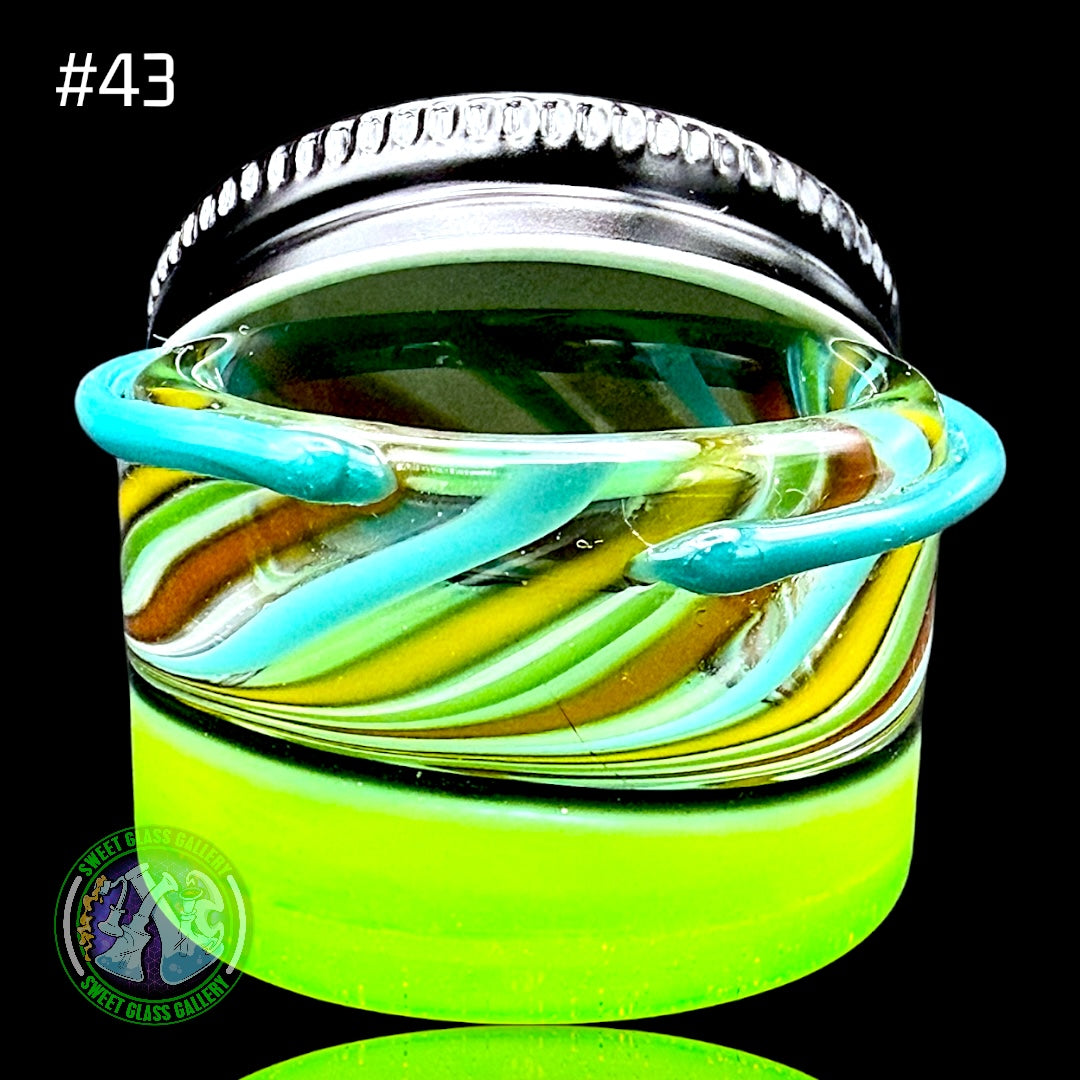 Ben’s Glass Art - Baller Jar #43 - Slyme + Linework