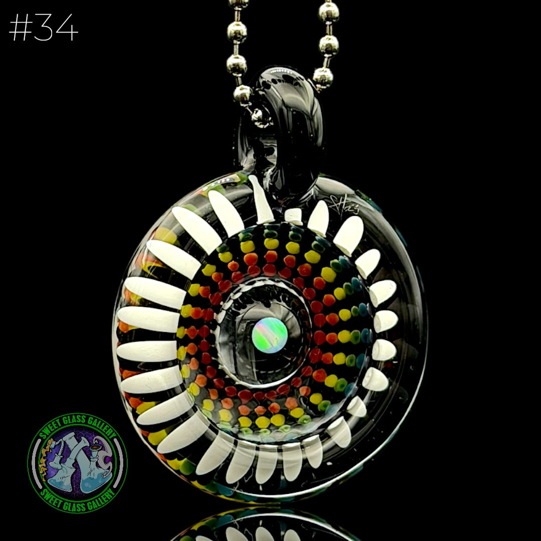 Steve H Glass - Pendant #34 - Rainbow Burst Implosion