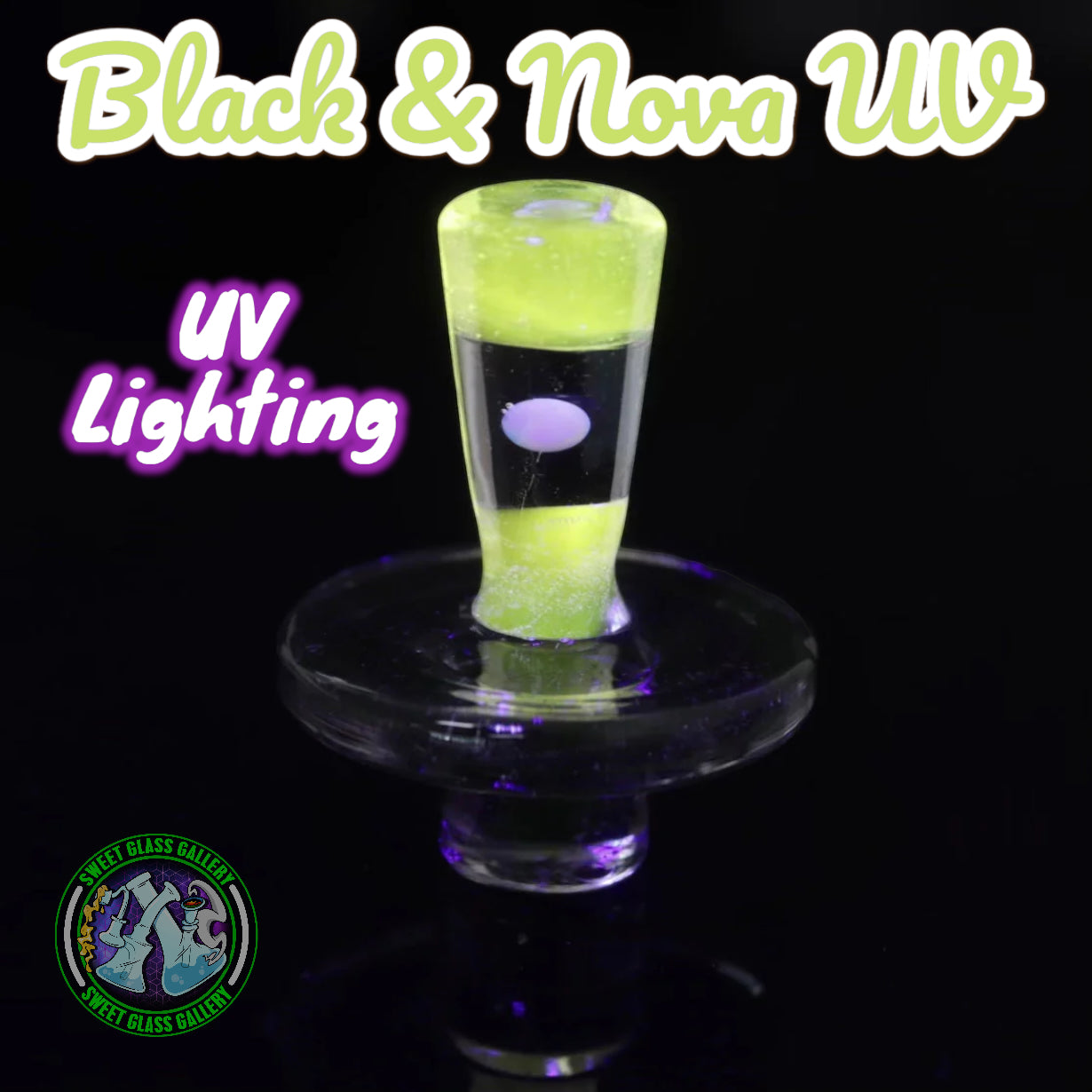 Camp Fire Quartz - Encased Opal Slurper Cap (Black & Nova UV)