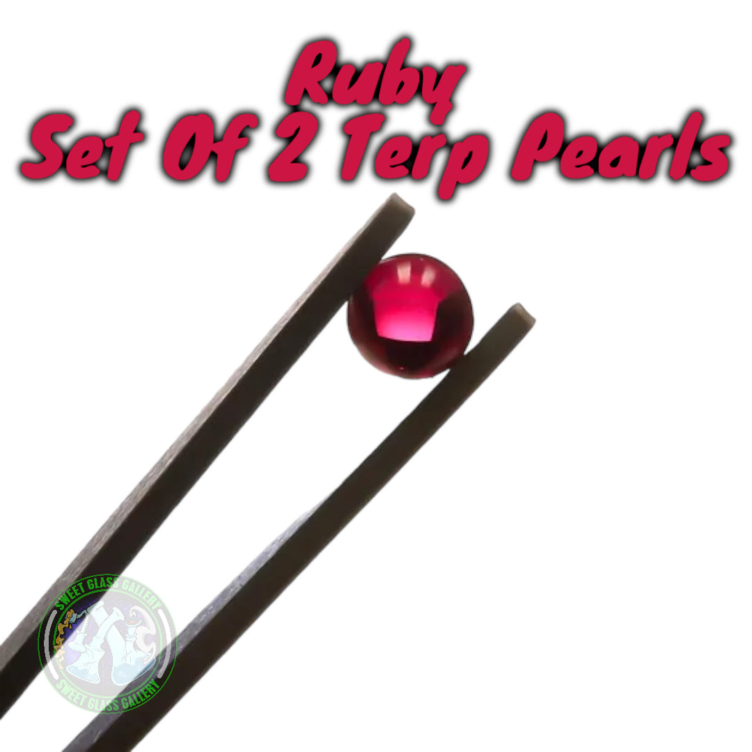Bear Quartz - 6mm Terp Pearls • Set Of Two (Ruby)