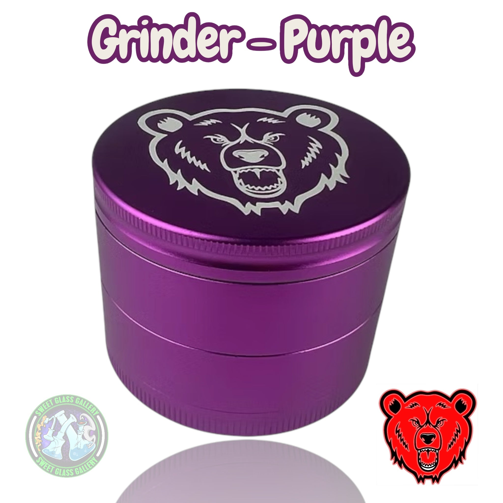 Bear Quartz - Aluminum 4pc Grinder 60mm - Purple
